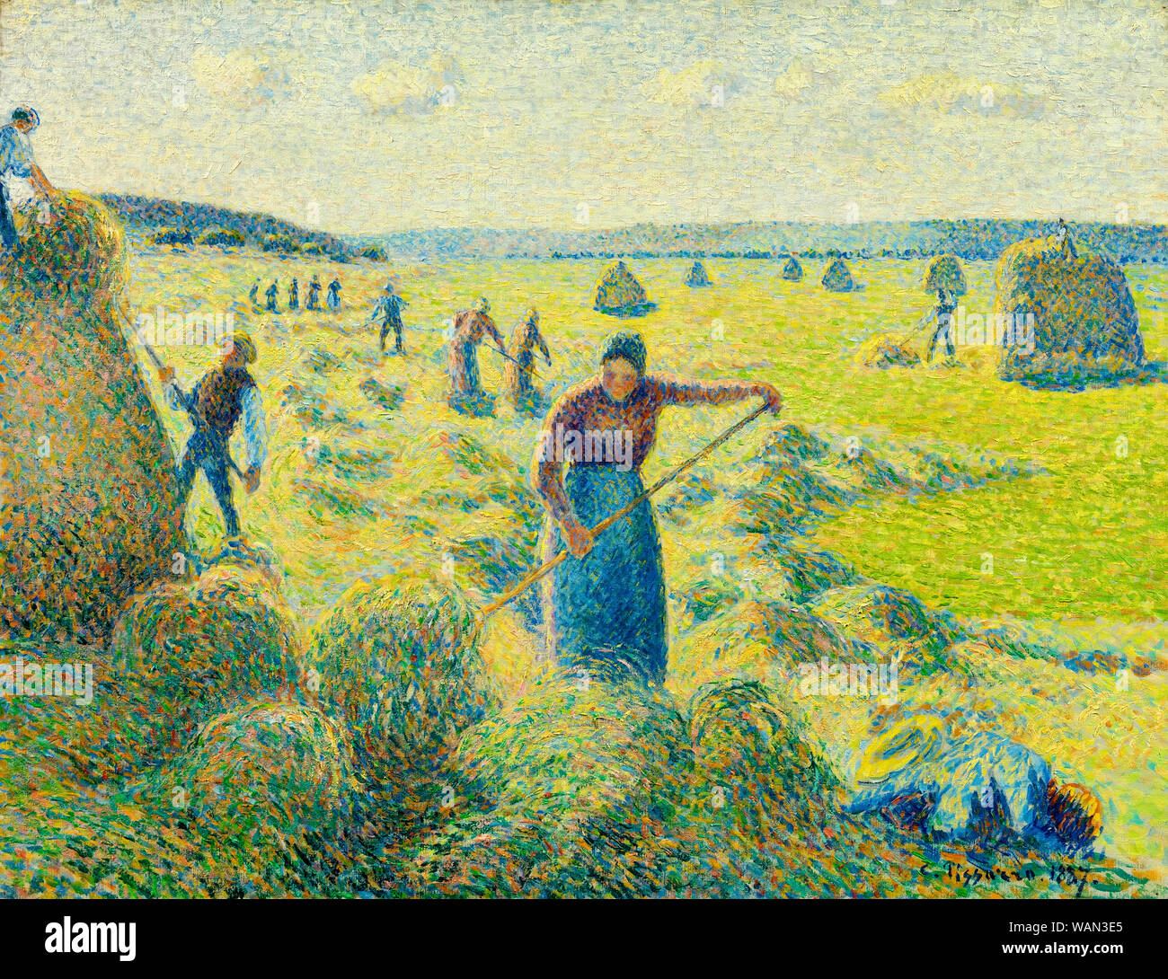 Camille Pissarro, la colonne des Foins, Éragny (Haymaking Éragny), peinture, 1887 Banque D'Images