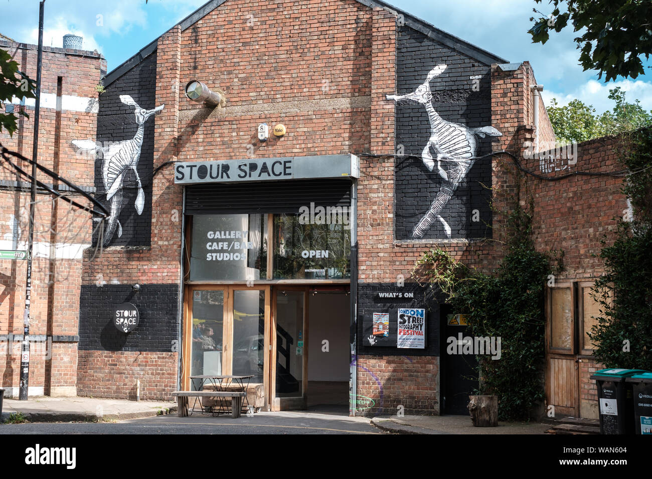 Stour Space cafe, l'art et dans l'espace communautaire de l'Île du poisson, Hackney Wick, East London, UK Banque D'Images