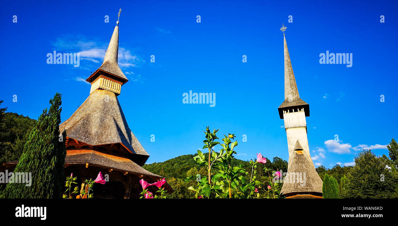 Le monastère de Barsana. Maramures, Roumanie Banque D'Images