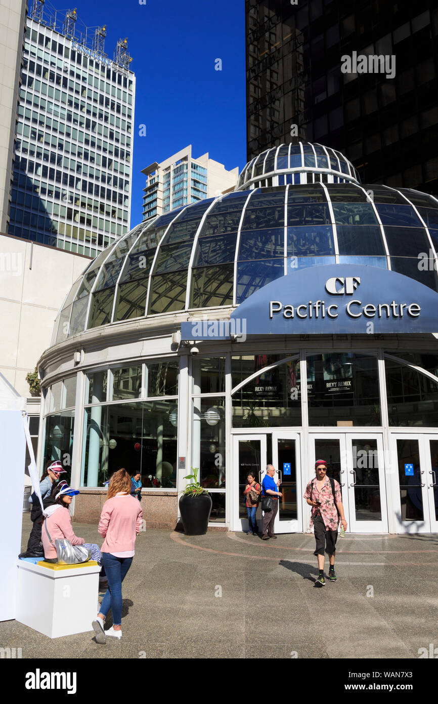 Le Pacific Centre Mall, Vancouver City, Colombie-Britannique, Canada, USA Banque D'Images