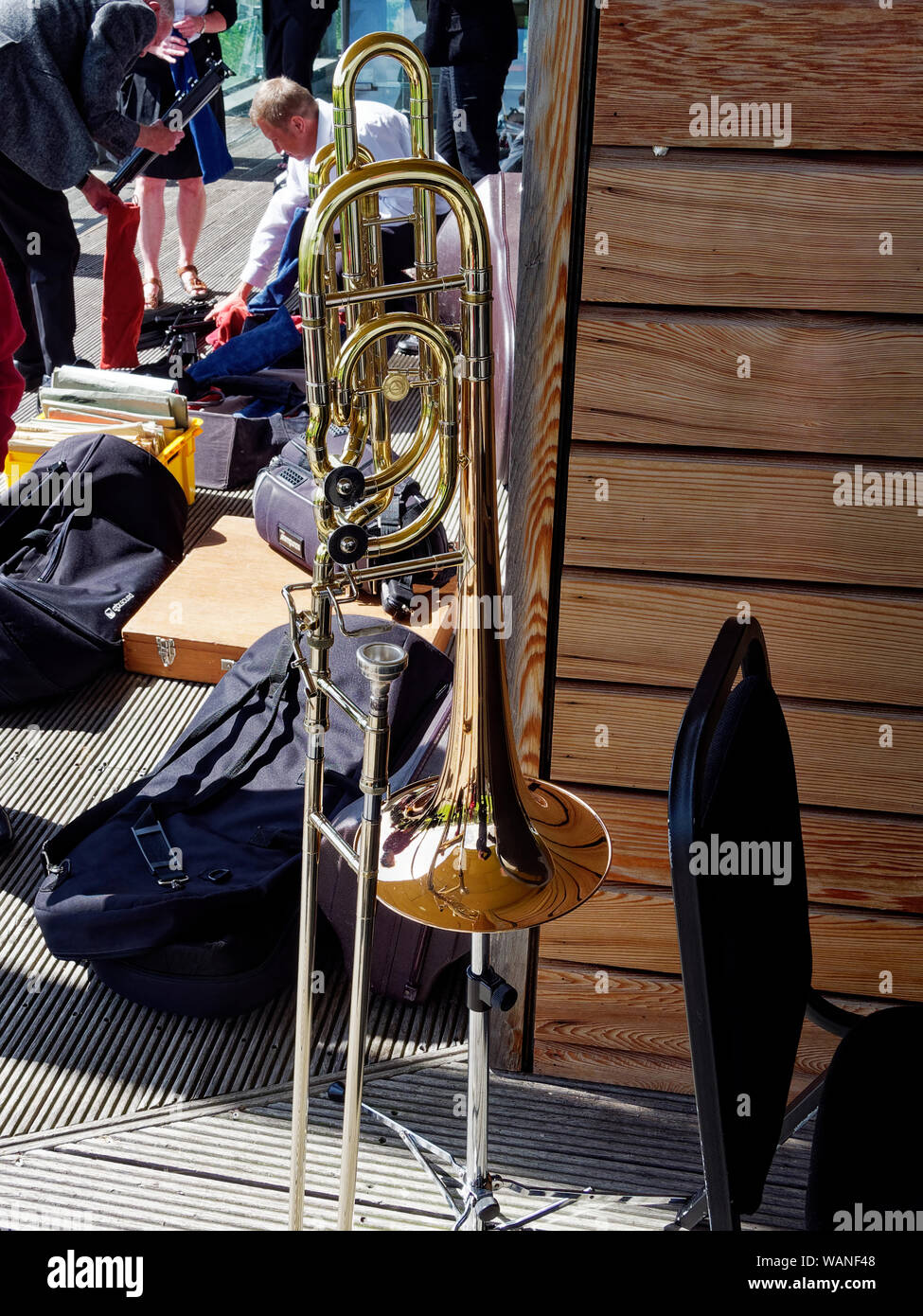 Instruments de fanfare, Monmouth UK Banque D'Images