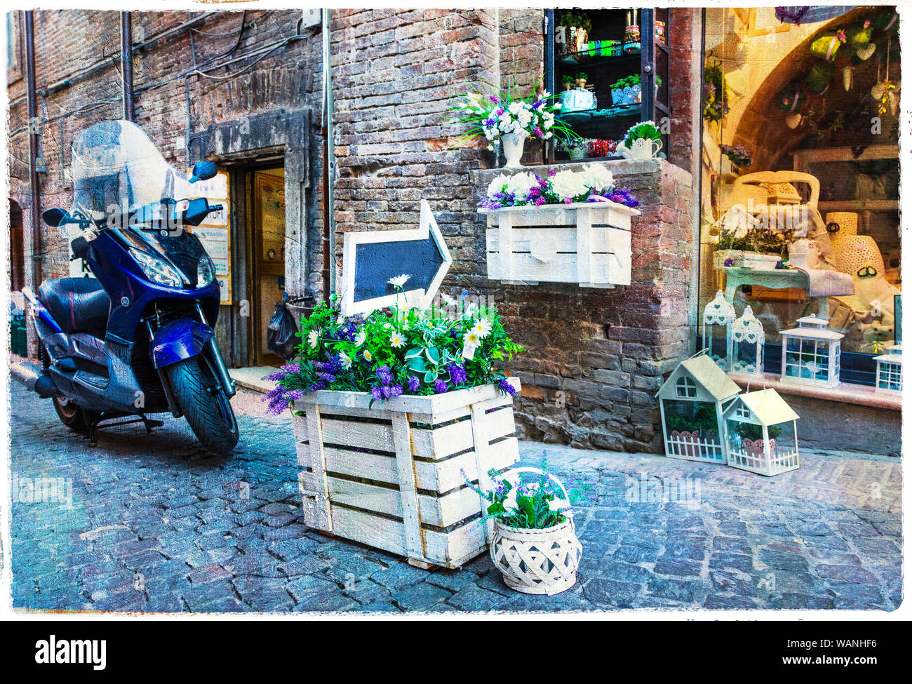 Vieilles rues d'Urbino Ville,Marche,Italie. Banque D'Images