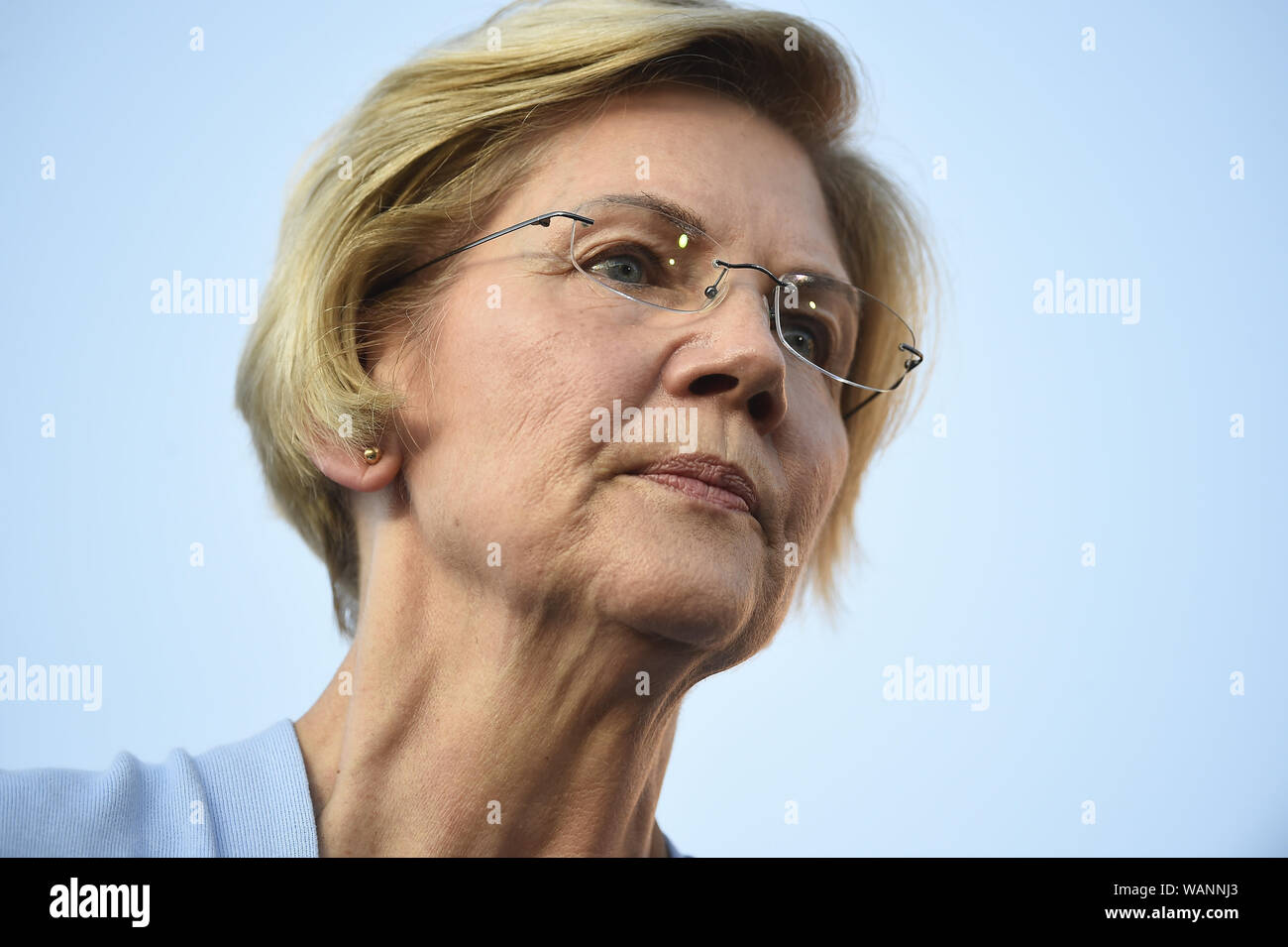 19 août 2019, St Paul, Minnesota, États-Unis : le sénateur américain du Massachusetts et candidat présidentiel démocratique campagnes Elizabeth Warren à une assemblée publique à St Paul, Minnesota. (Crédit Image : © Craig Lassig/Zuma sur le fil) Banque D'Images