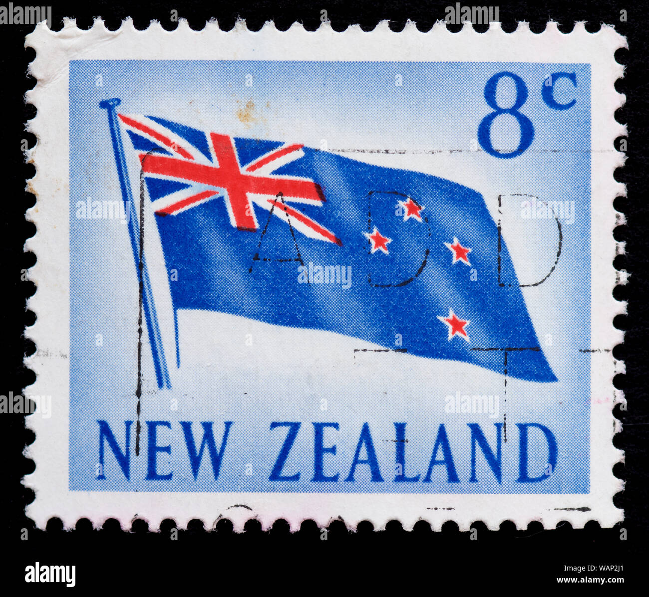 Timbre de Nouvelle-Zélande - Drapeau Banque D'Images