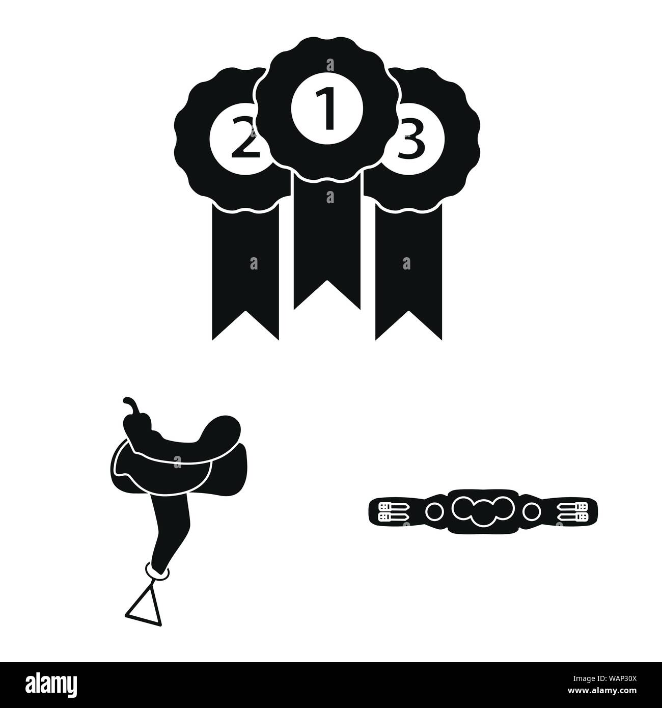 Objet isolé du sport et de la concurrence. Collection de sport et de l'icône vecteur équestre de stock. Illustration de Vecteur