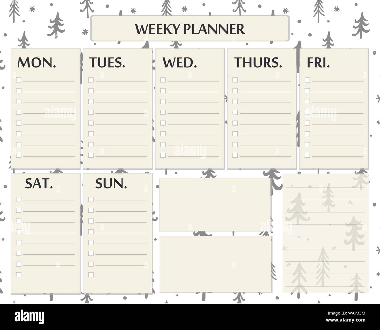 Printable Weekly Planner Doodle Page Banque D images D tour es Alamy