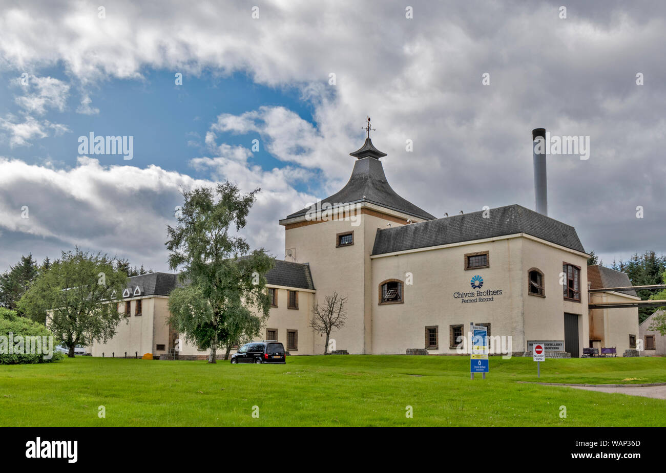 La distillerie de whisky BRAEVAL CHAPELTOWN KNOCKANDHU MORAY ECOSSE CHIVAS BROTHERS PERNOD RICARD Banque D'Images