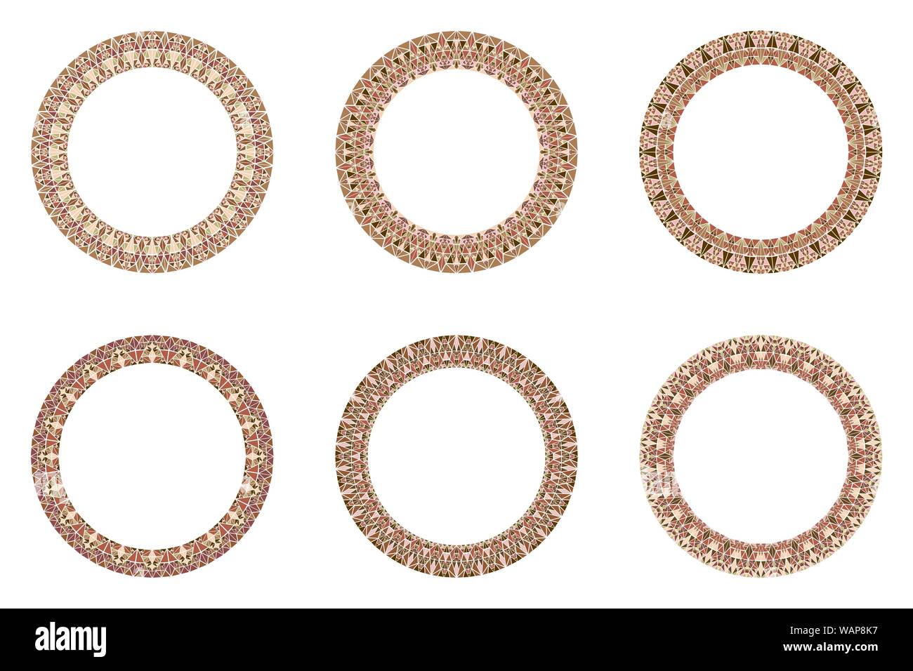 Mosaïque abstraite géométrique - de la bordure des éléments de conception vecteur polygonale rond Illustration de Vecteur