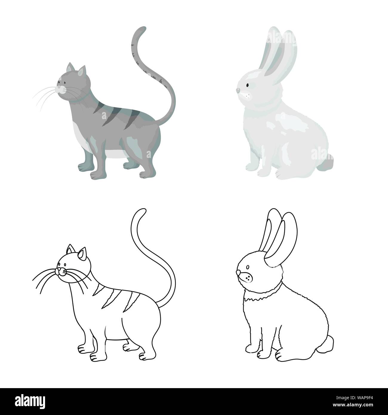 Vector illustration of breeding et cuisine symbole. Collection de l'élevage et l'icône vecteur biologique pour stock. Illustration de Vecteur