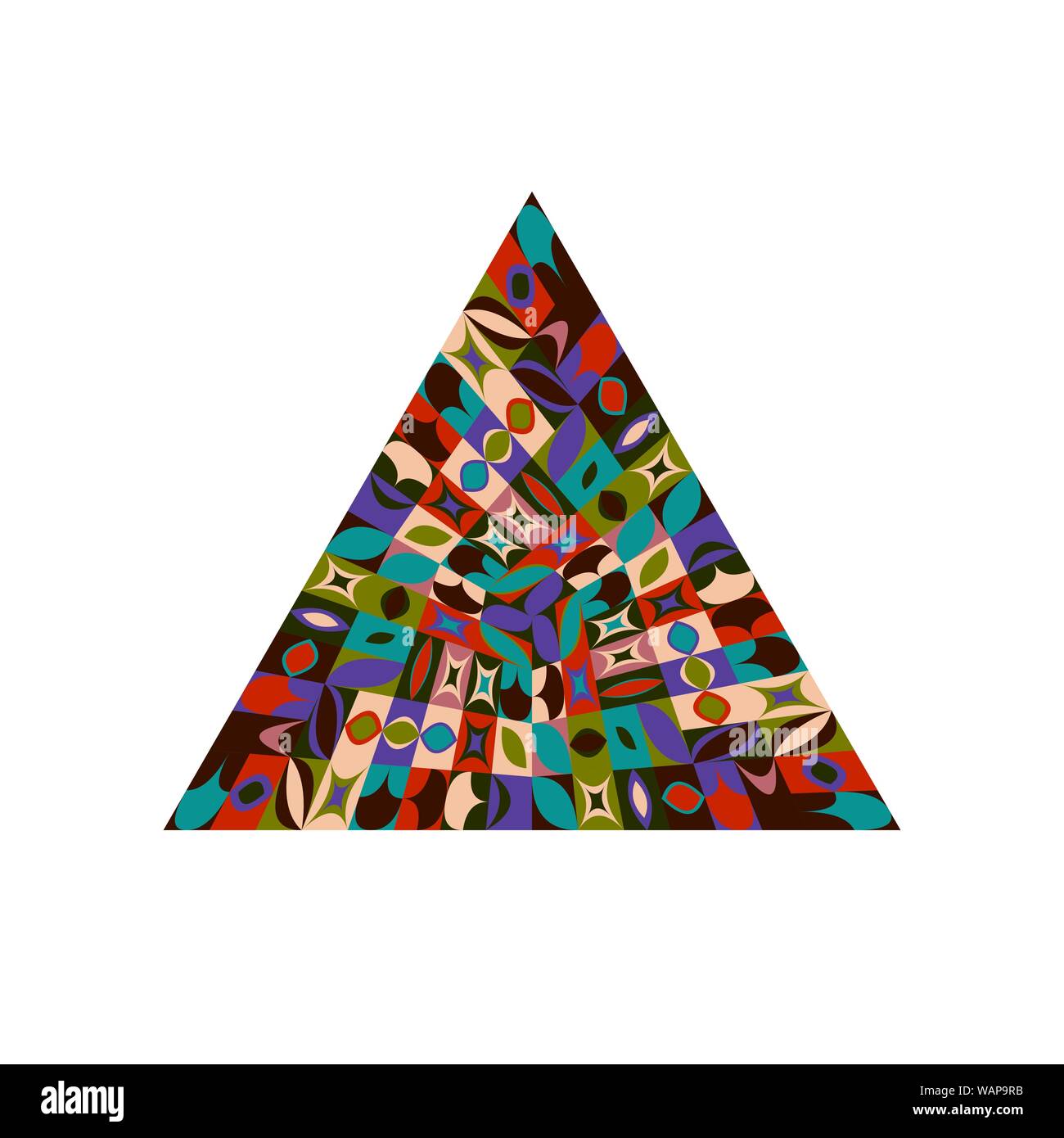 Symbole du triangle mosaïque géométrique modèle - élément du vecteur abstrait coloré sur fond blanc Illustration de Vecteur