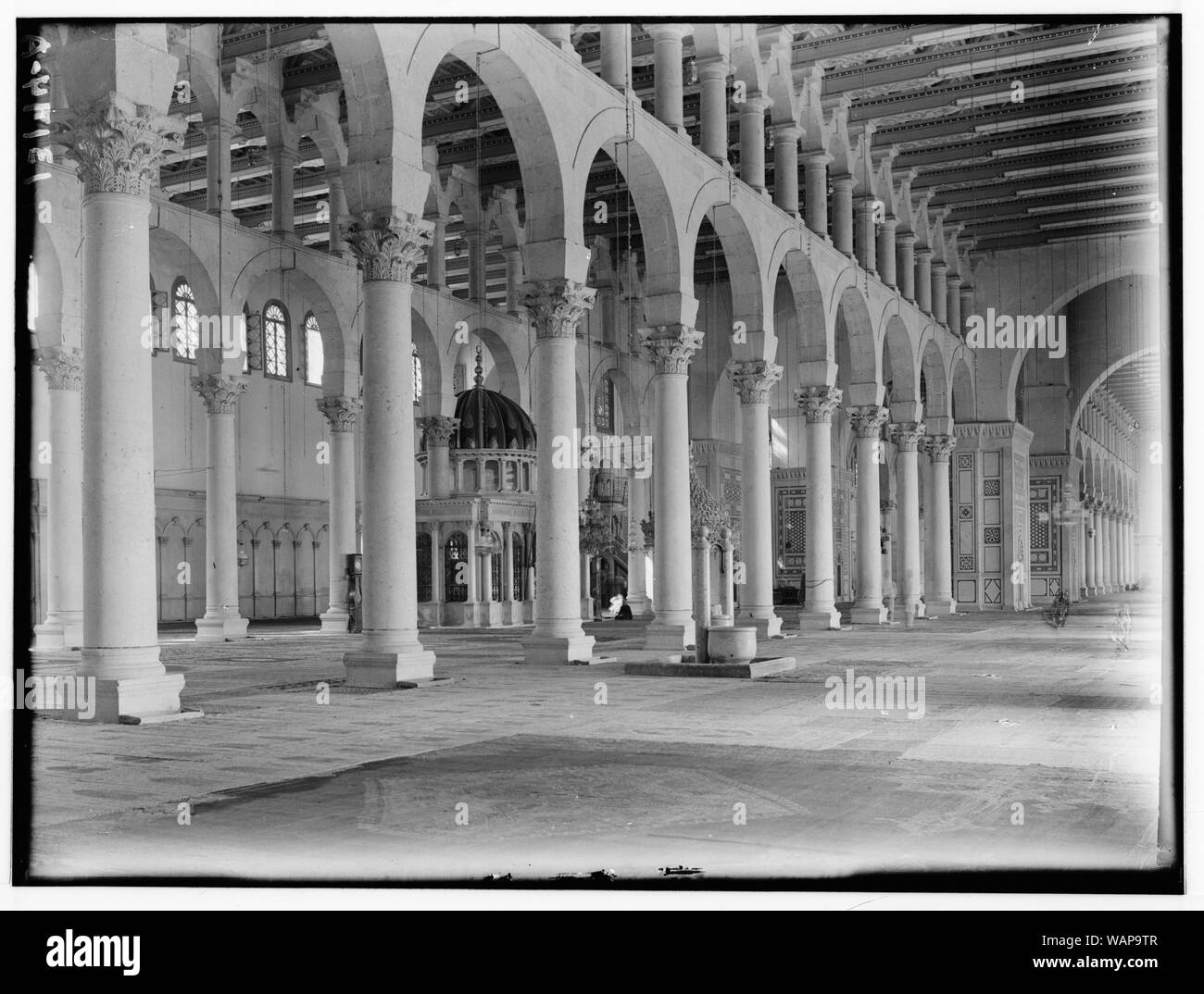 Damas. La mosquée Ommayad. L'intérieur de la mosquée, vue générale, côté nord Banque D'Images