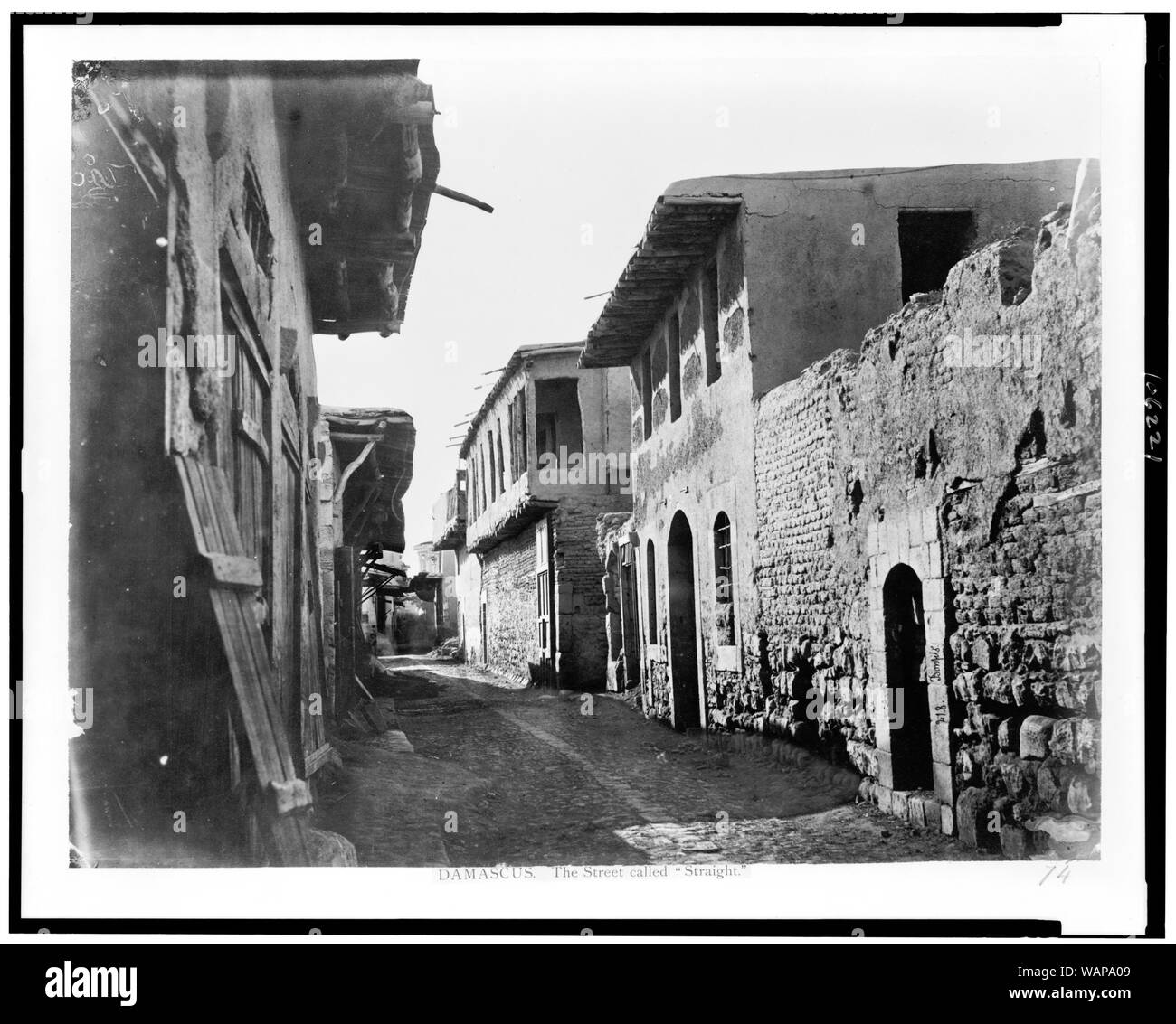 Damas. La rue appelée droit / Bonfils. Banque D'Images