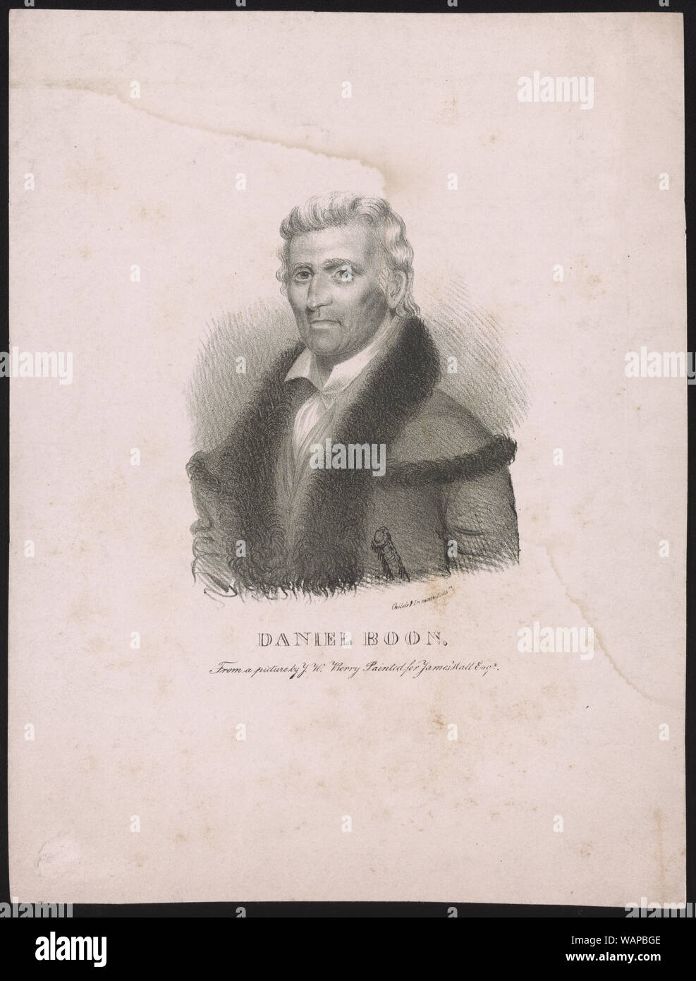 Daniel Boon [sic] à partir d'une photo de J. W. Berry peint pour James Hall Esqr. / Childs & lithrs Inman. Banque D'Images