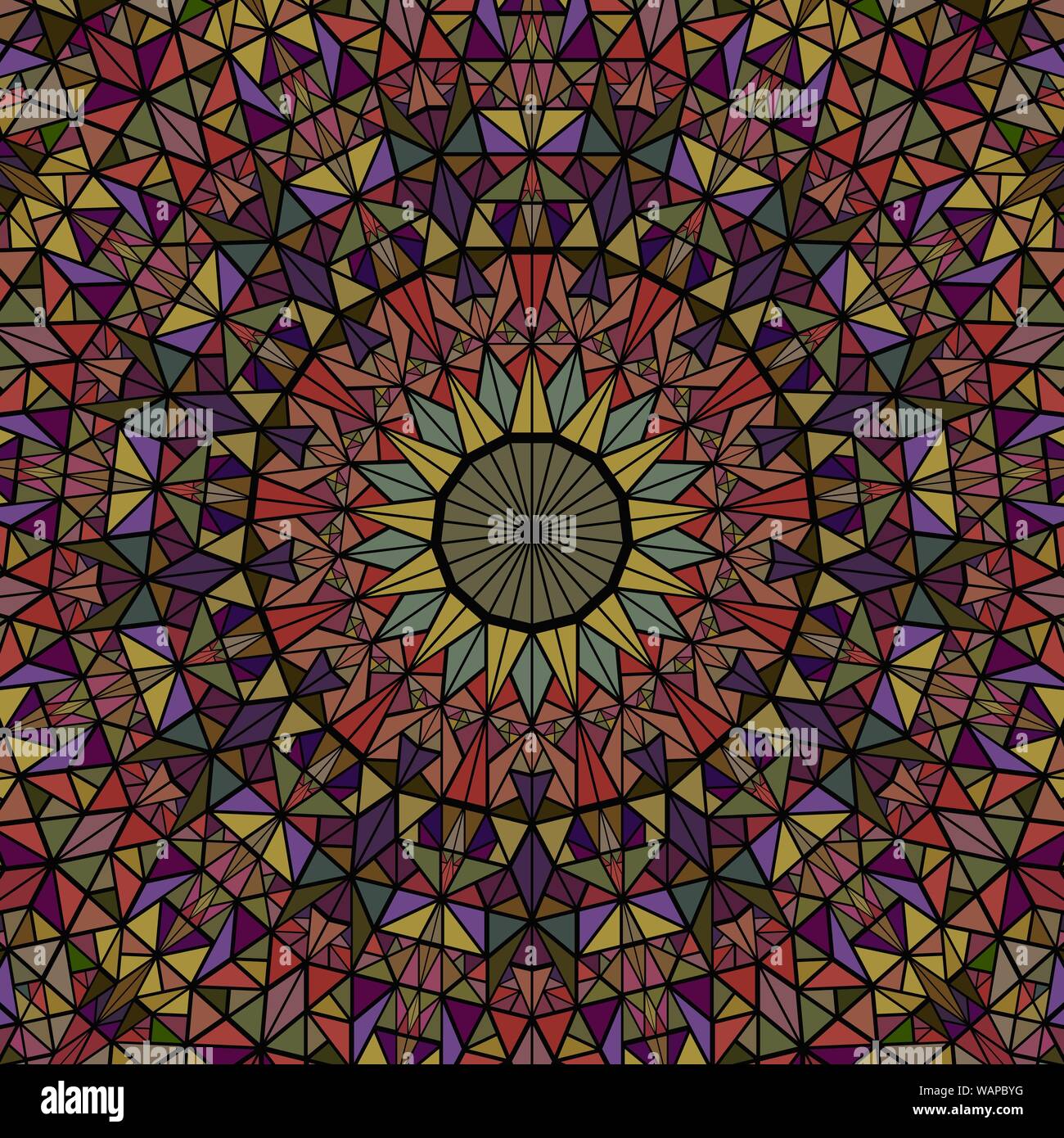 Triangle dynamique motif de fond - résumé psychédélique coloré vecteur conception graphique circulaire Illustration de Vecteur