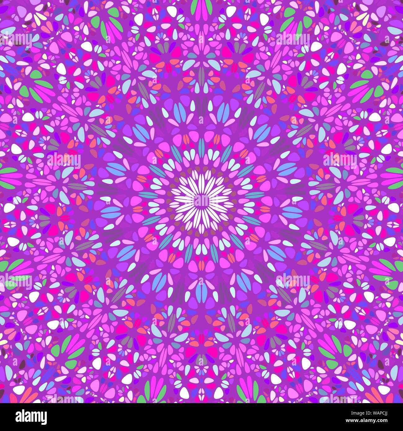 Résumé psychédélique oriental gemstone ornement motif géométrique - fond coloré vecteur conception circulaire hypnotique Illustration de Vecteur