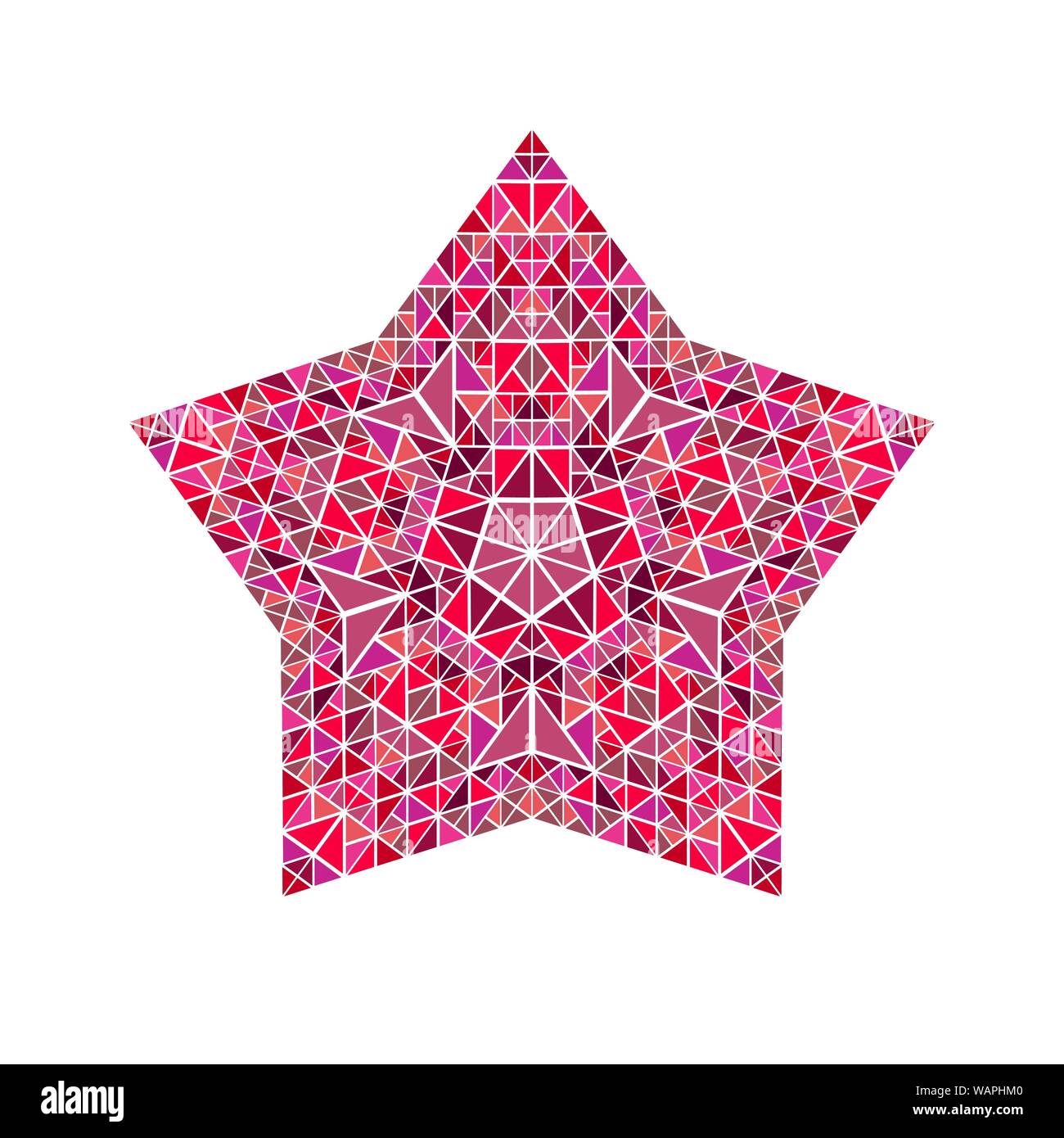 Sol carrelé isolé ornement géométrique star - polygonal design coloré vecteur abstrait élément à partir de triangles en mosaïque Illustration de Vecteur