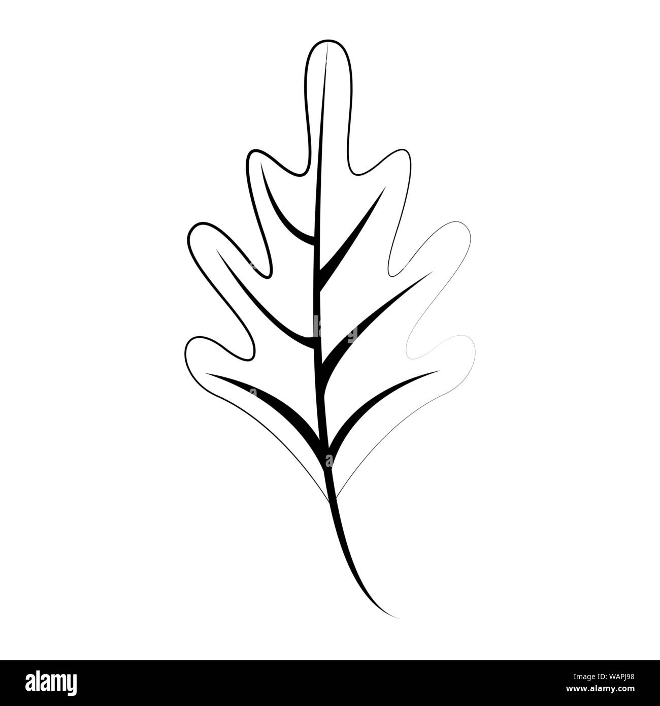 La saison des feuilles d'automne la nature symbole dessin animé en noir et blanc Illustration de Vecteur