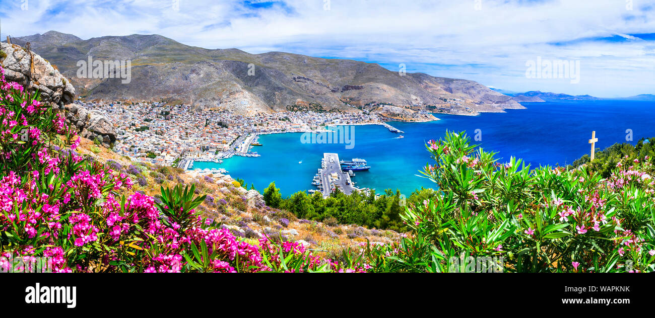Belle île de Kalymnos,vue panoramique,Grèce Banque D'Images