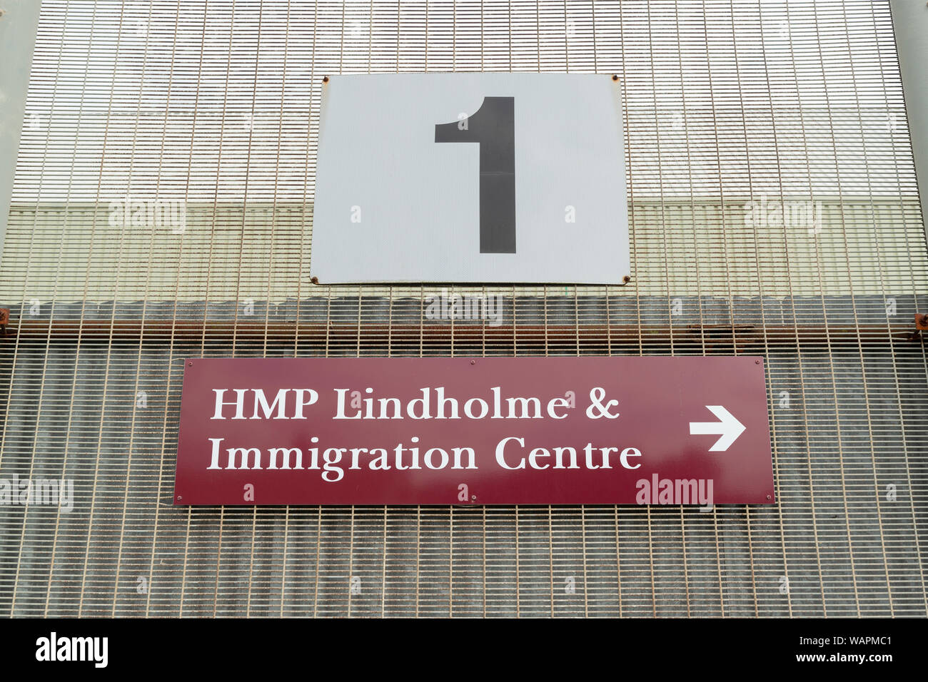 HMP Lindholme Affiches pour la prison de catégorie C et de l'Immigration Centre à Hatfield Woodhouse près de Doncaster, dans le Yorkshire, UK. Banque D'Images