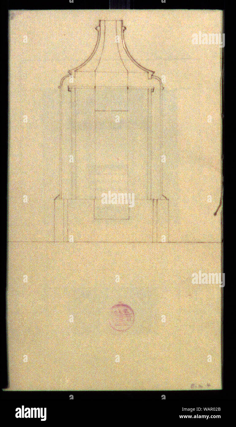 Dessin de conception pour cuisinière. Face Banque D'Images