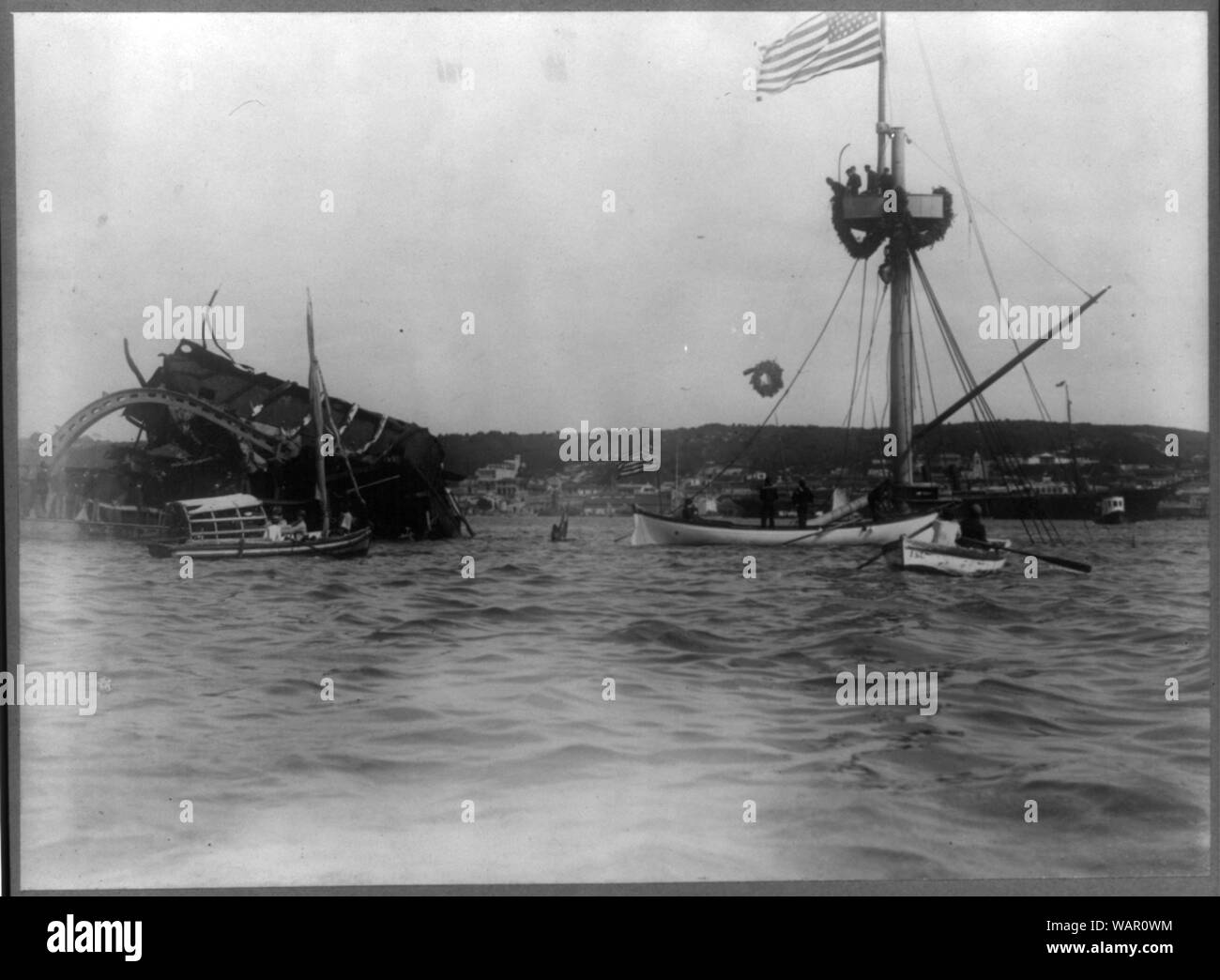 La destruction de l'État du Maine, le port de La Havane, Cuba, guerre hispano-américaine 1898 Banque D'Images