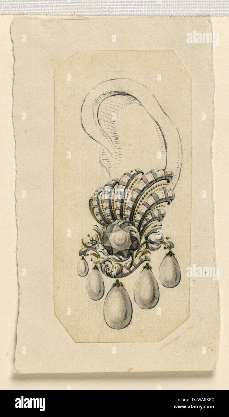 Dessin, Design pour une oreille, ca. 1755 Banque D'Images