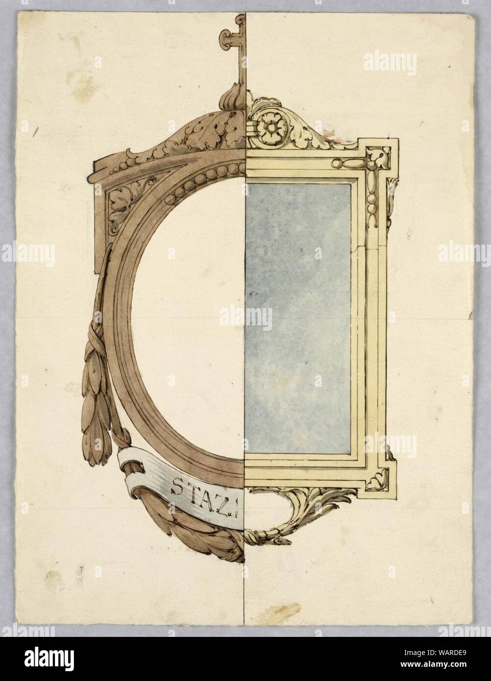 Dessin, dessins et modèles industriels pour la fabrication de cadres, 1820-40 Banque D'Images