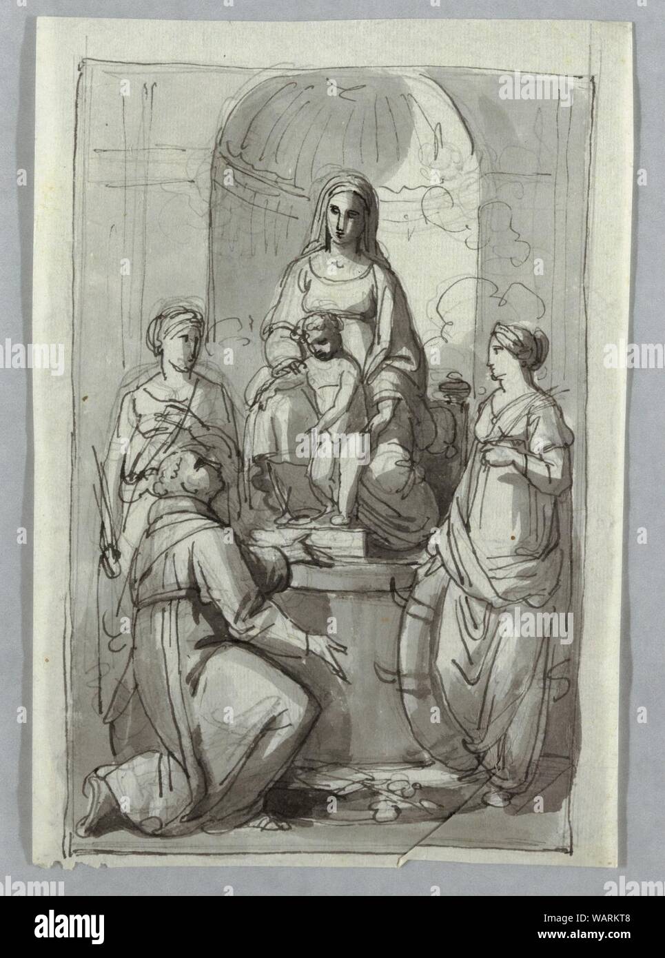 Dessin, Madonna avec les saints, 1815-1823 Banque D'Images