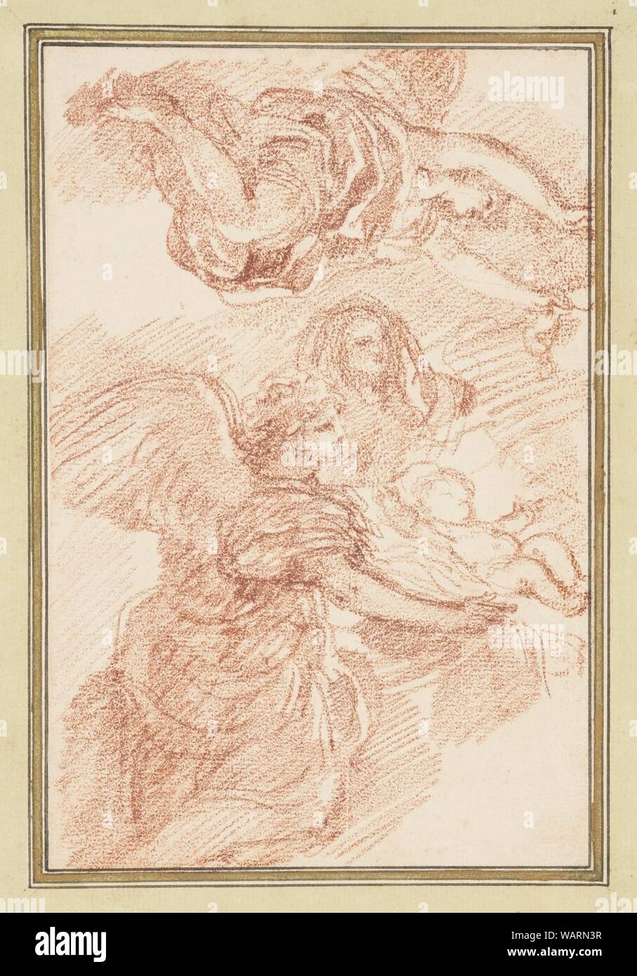 Dessin, scène de la nativité avec des anges, ca. 1759-70 Banque D'Images