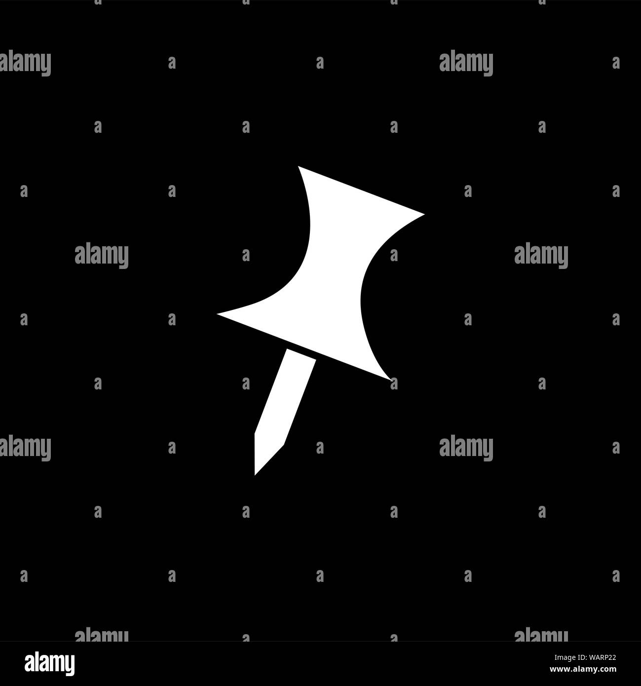 Pousser l'axe icône sur fond noir. Style plat noir illustration vectorielle. Banque D'Images