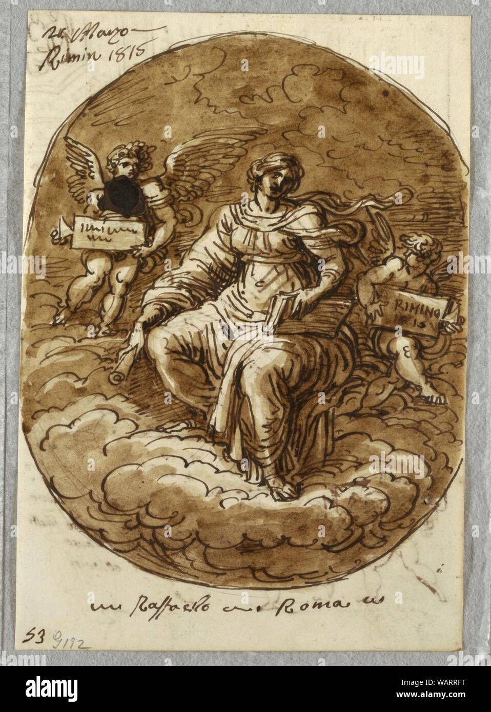 Dessin, personnification de la théologie, après Raphael, 1815 Banque D'Images