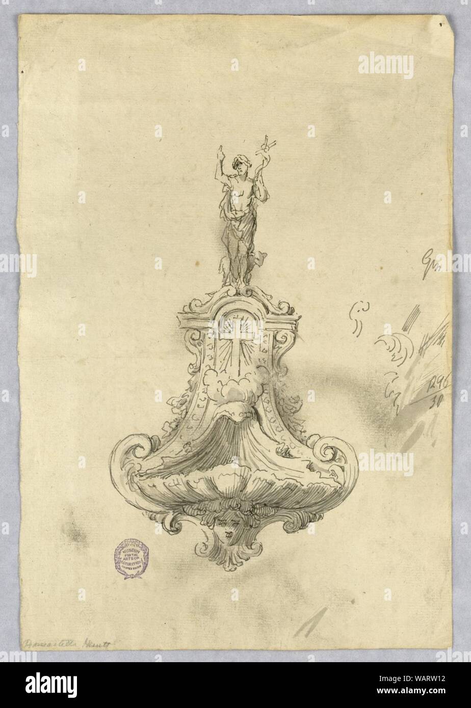 Dessin, projet pour un bénitier, 1770-1790 Banque D'Images