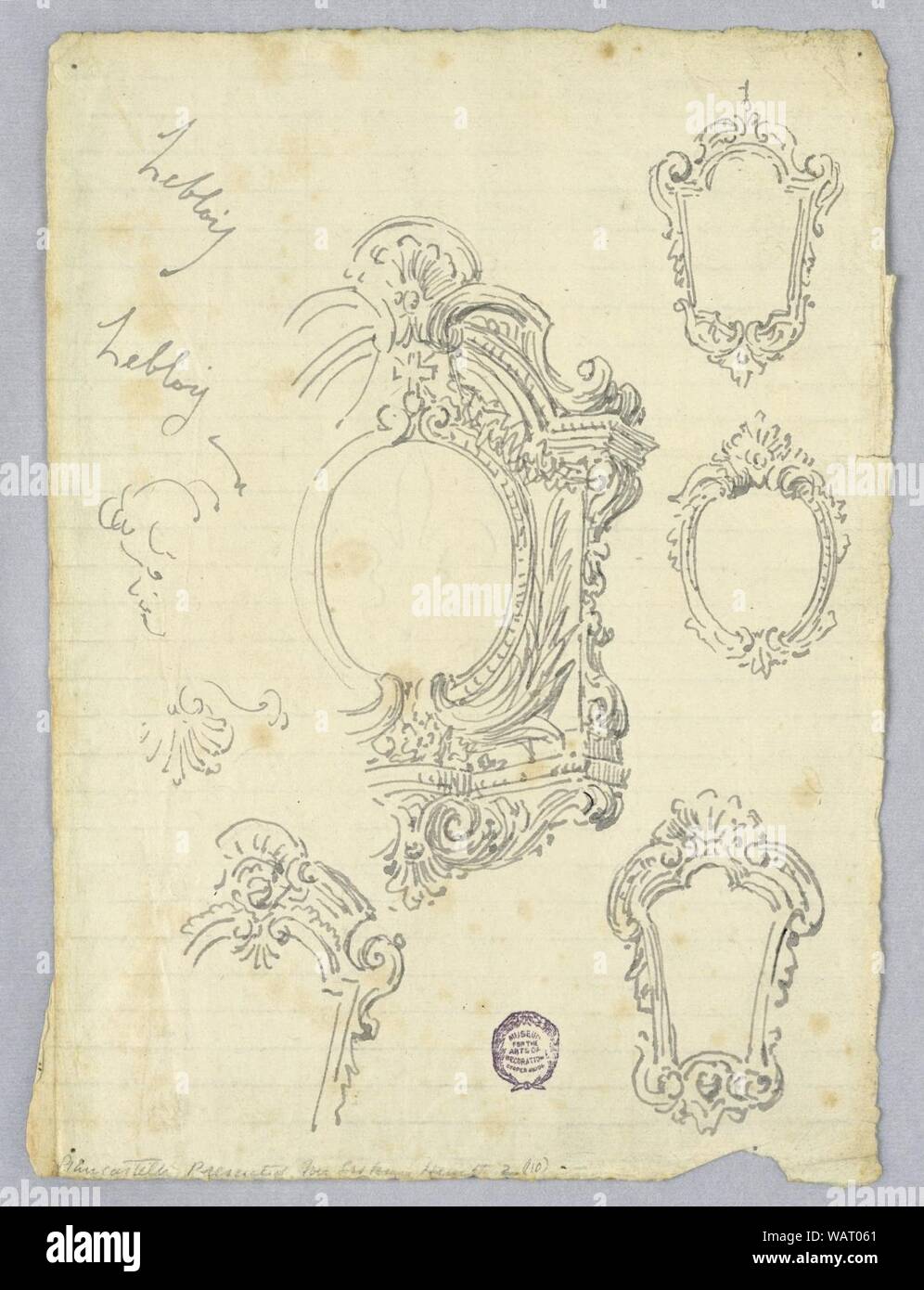 Dessin, croquis de trames, 1770-1790 Banque D'Images