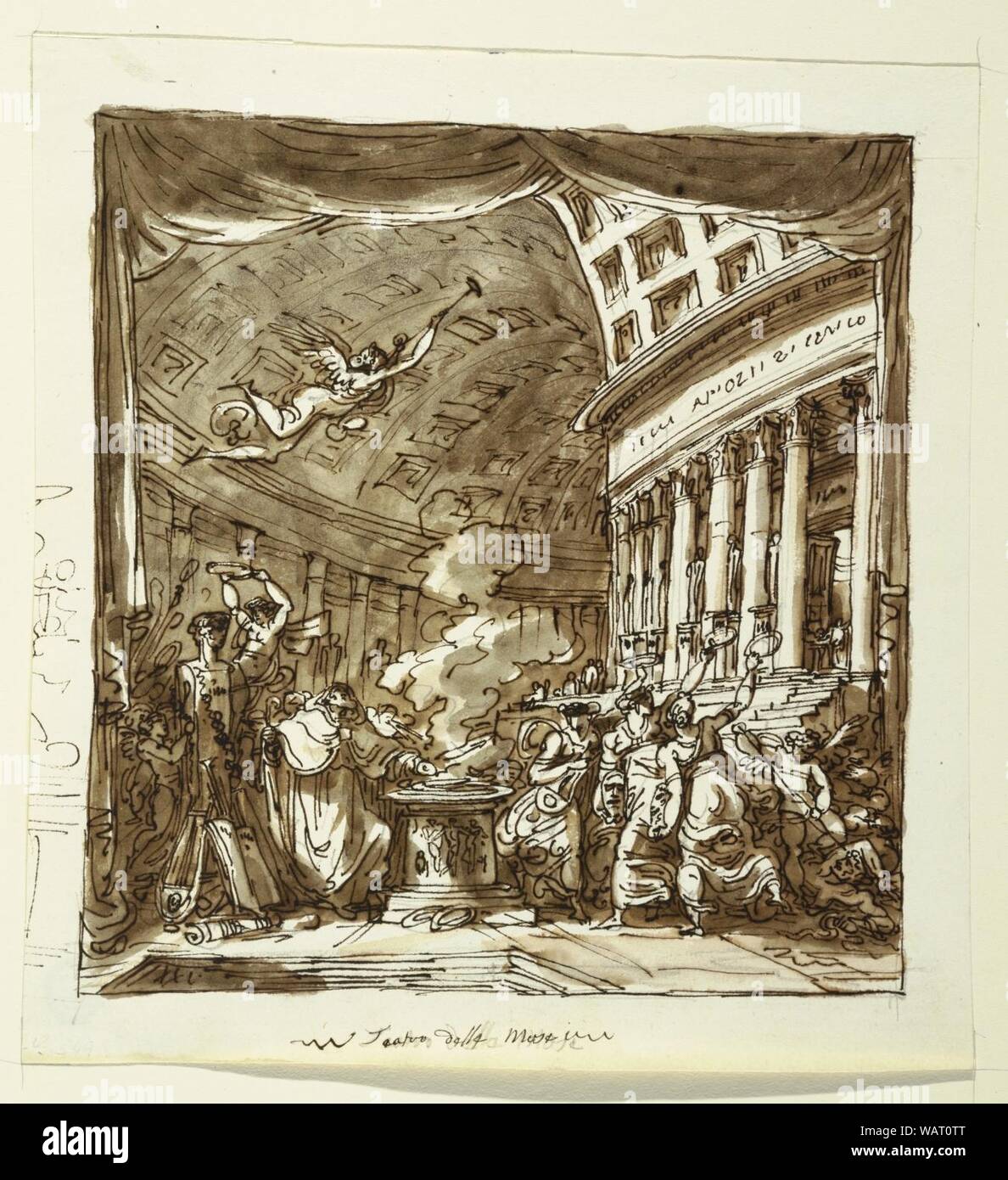 Le dessin, la mise en scène- Rideau, l'atelier d'Apollon, 1800-1805 Banque D'Images