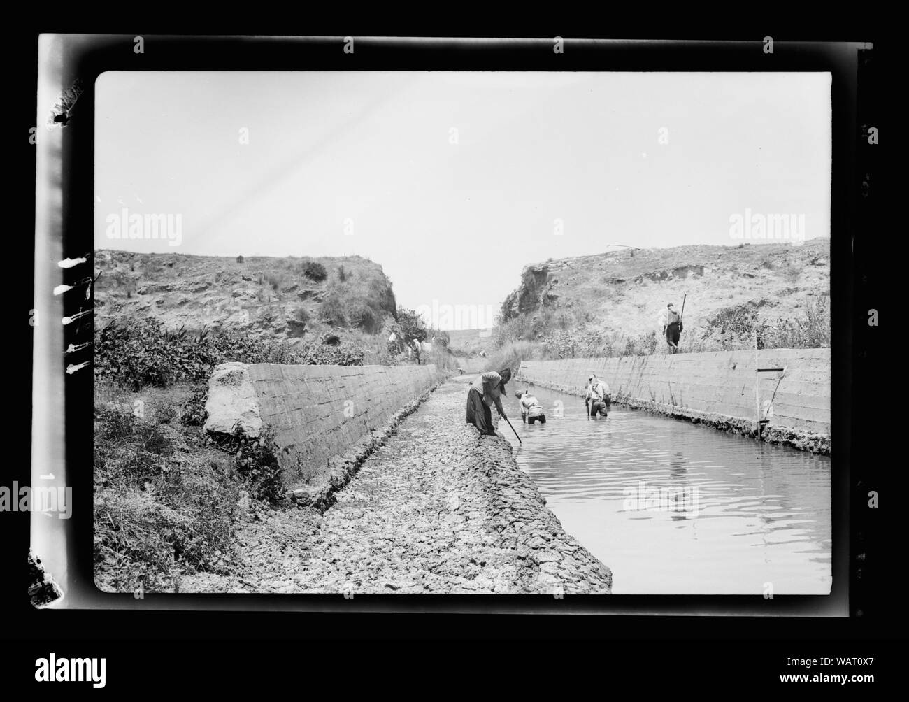 Système de drainage à Nahr el Falek Birket ou Ramadan. Coupe romaine, connue sous le nom de El Falek (split) a rouvert à W[.] Banque D'Images