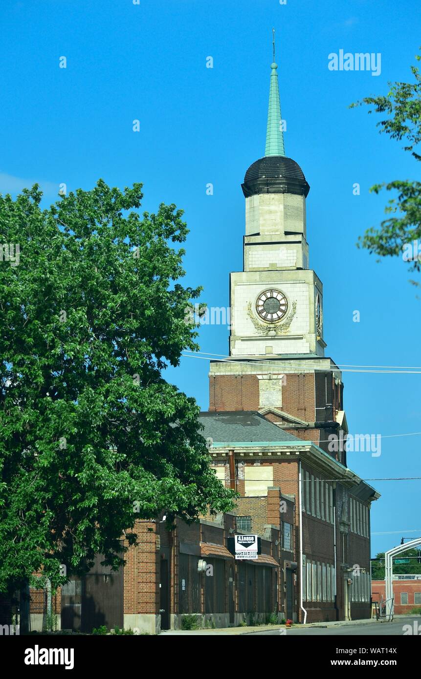 Chicago, Illinois, États-Unis. L'ancienne Stockyards Bank, un autre lien avec l'époque où elle était une institution financière prospère. Banque D'Images