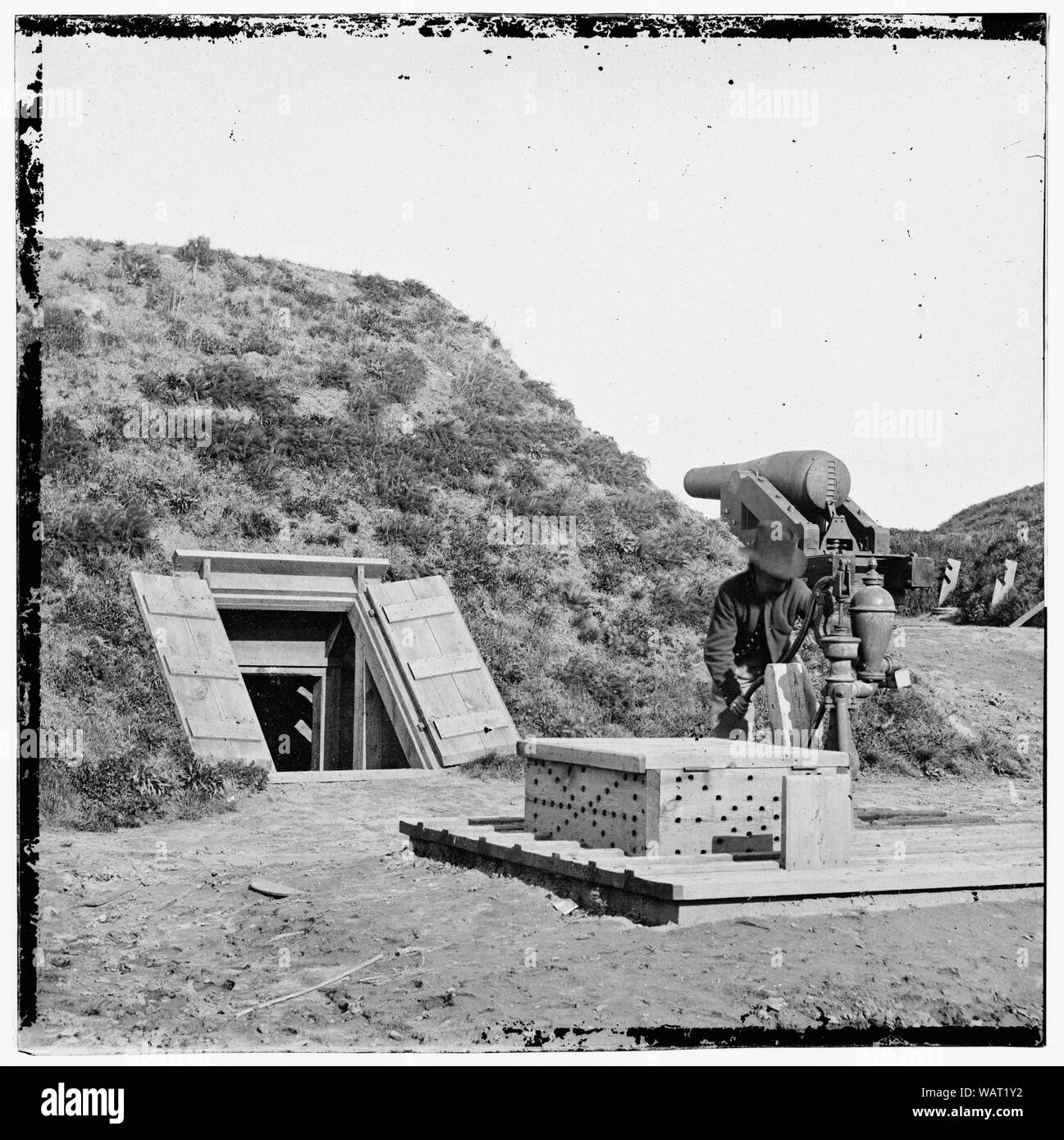 Drewry's Bluff, en Virginie. Intérieur du Fort confédéré sur la James Darling ; Anglais : Drewry's Bluff, en Virginie. Intérieur du Fort confédéré sur la James Darling Banque D'Images