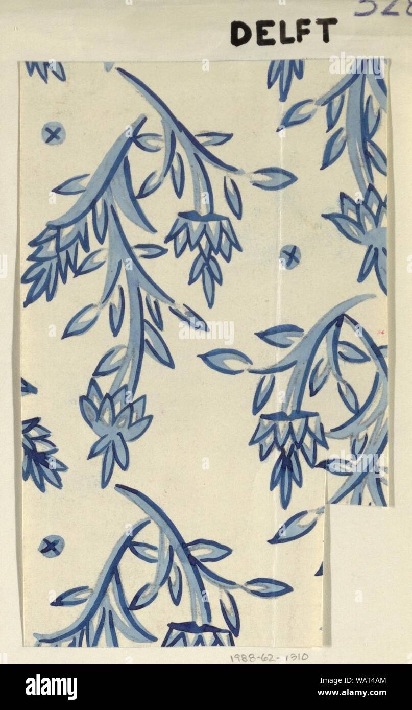 Dessin, dessin textile- Delft, 1914-19 Banque D'Images