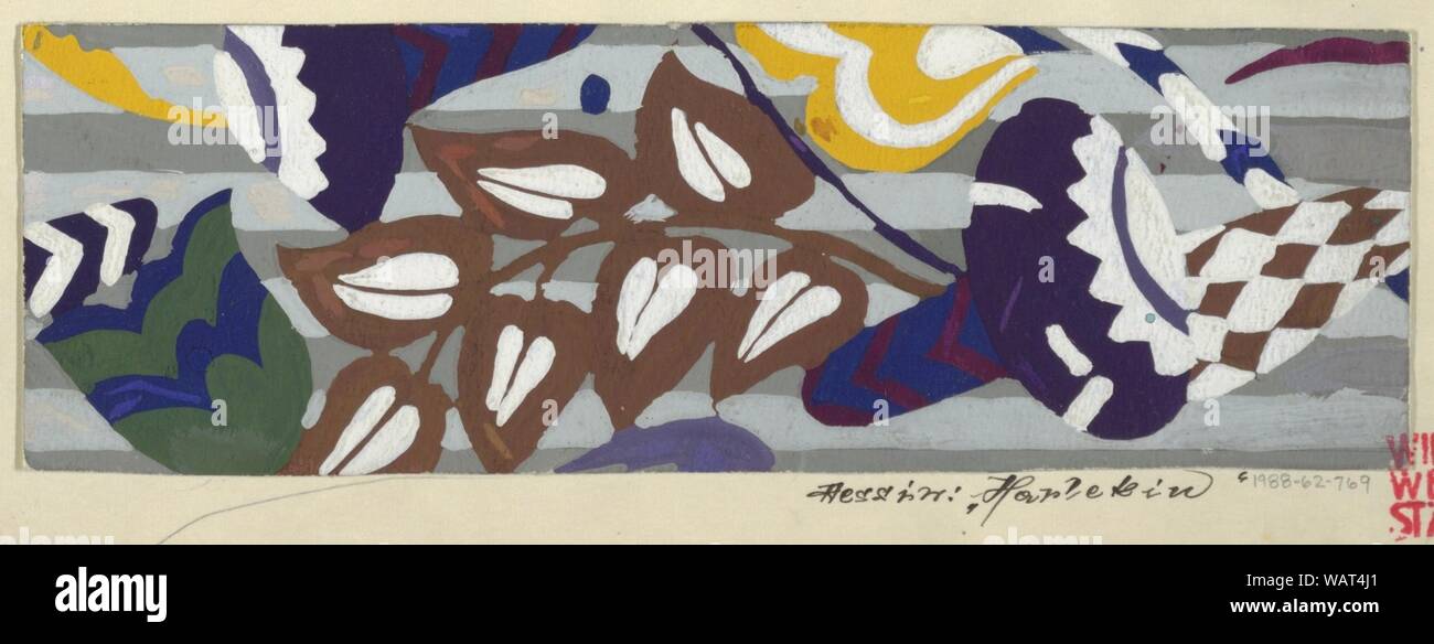 Dessin, dessin textile- Harlekin (Harlequin), 1911-13 Banque D'Images
