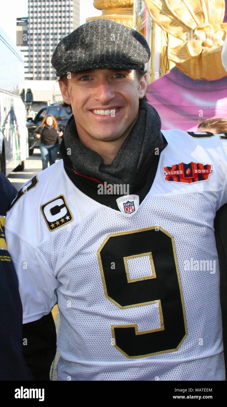 Drew Brees des Saints au Super Bowl Parade 2010-02-09. Banque D'Images