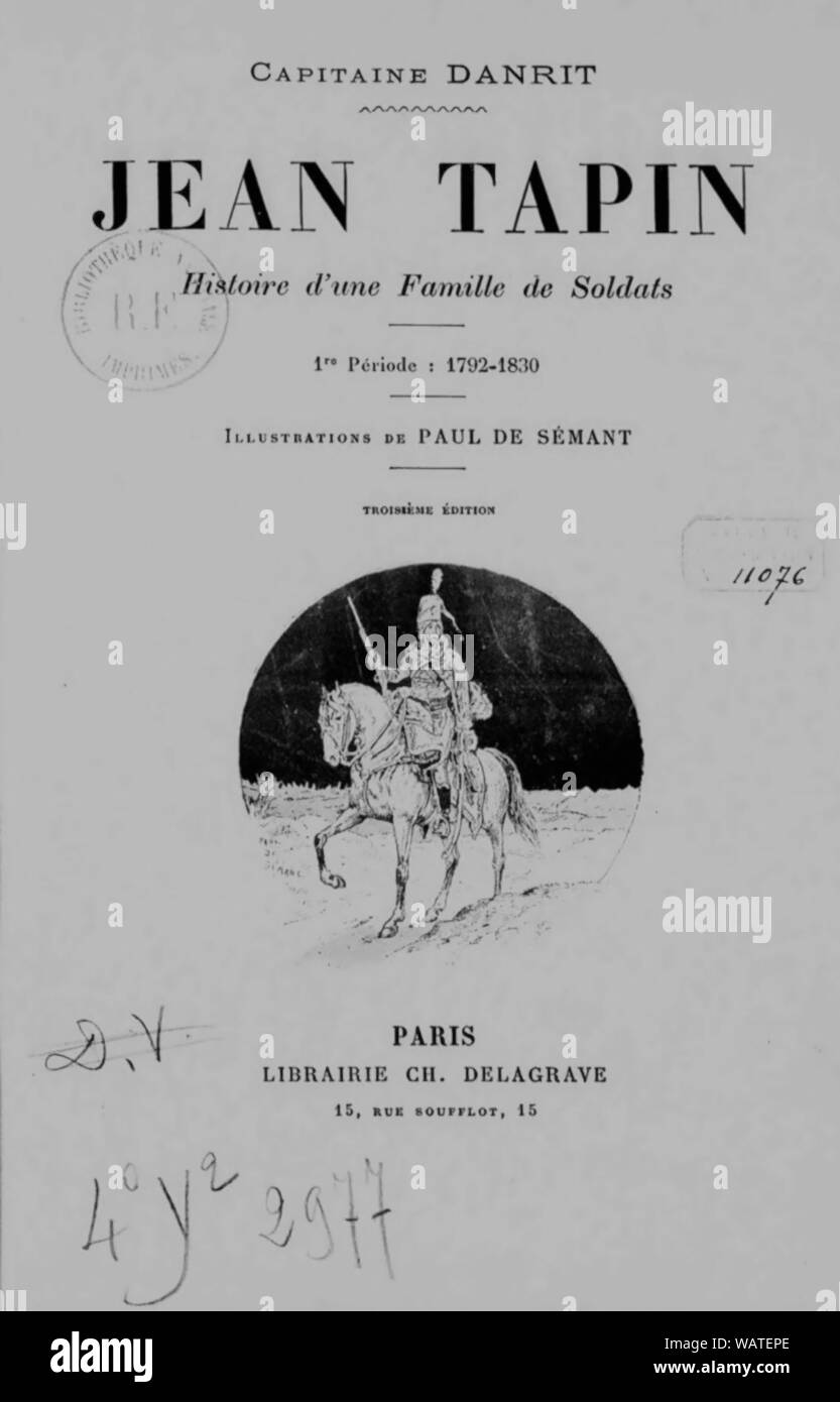 Driant, Histoire d‥99une famille de soldats 1, 1901 (page 3) des cultures. Banque D'Images