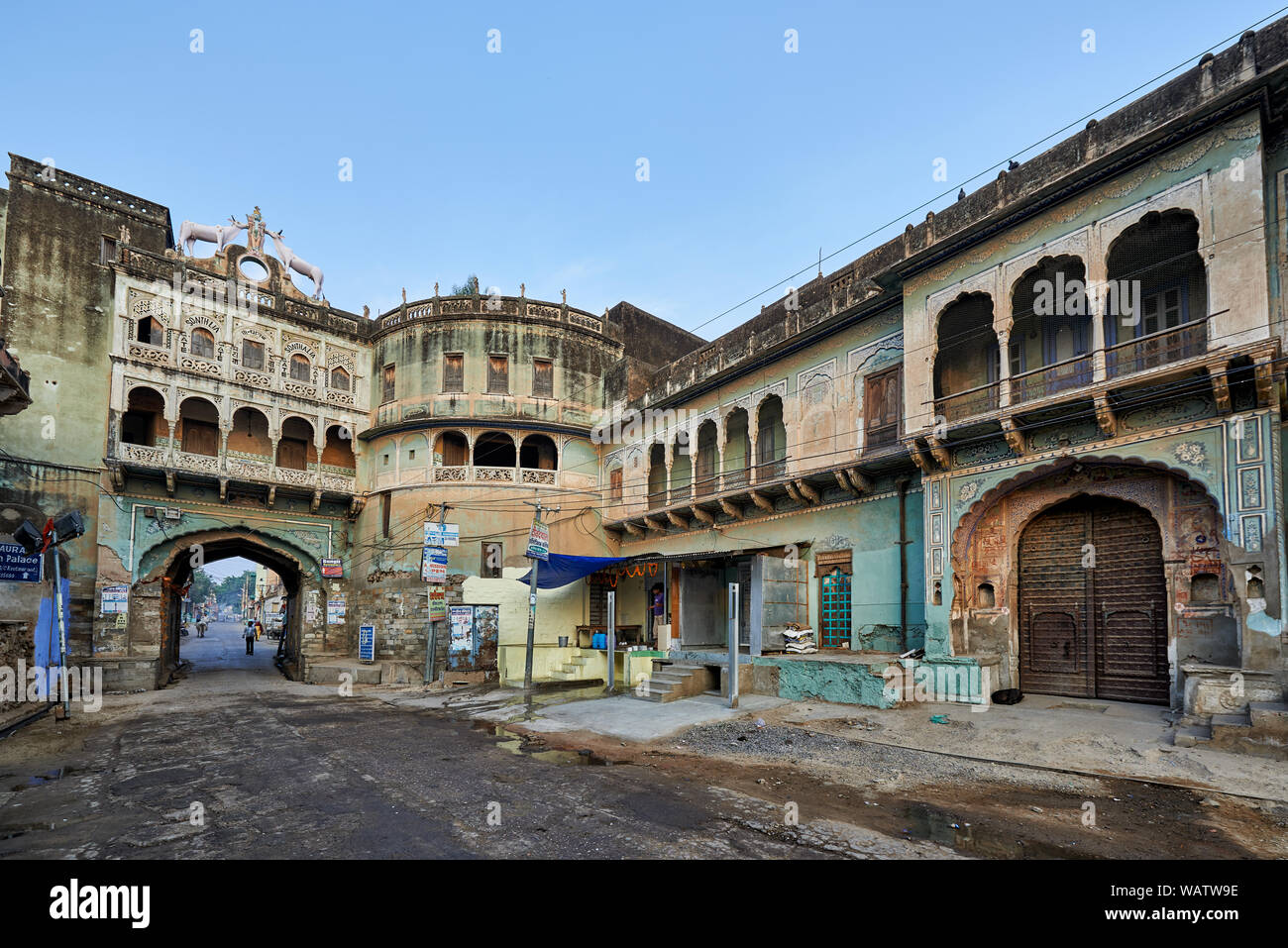 Santholia à Mandawa Haveli, Gate, la région de Shekhawati, Rajasthan, Inde Banque D'Images