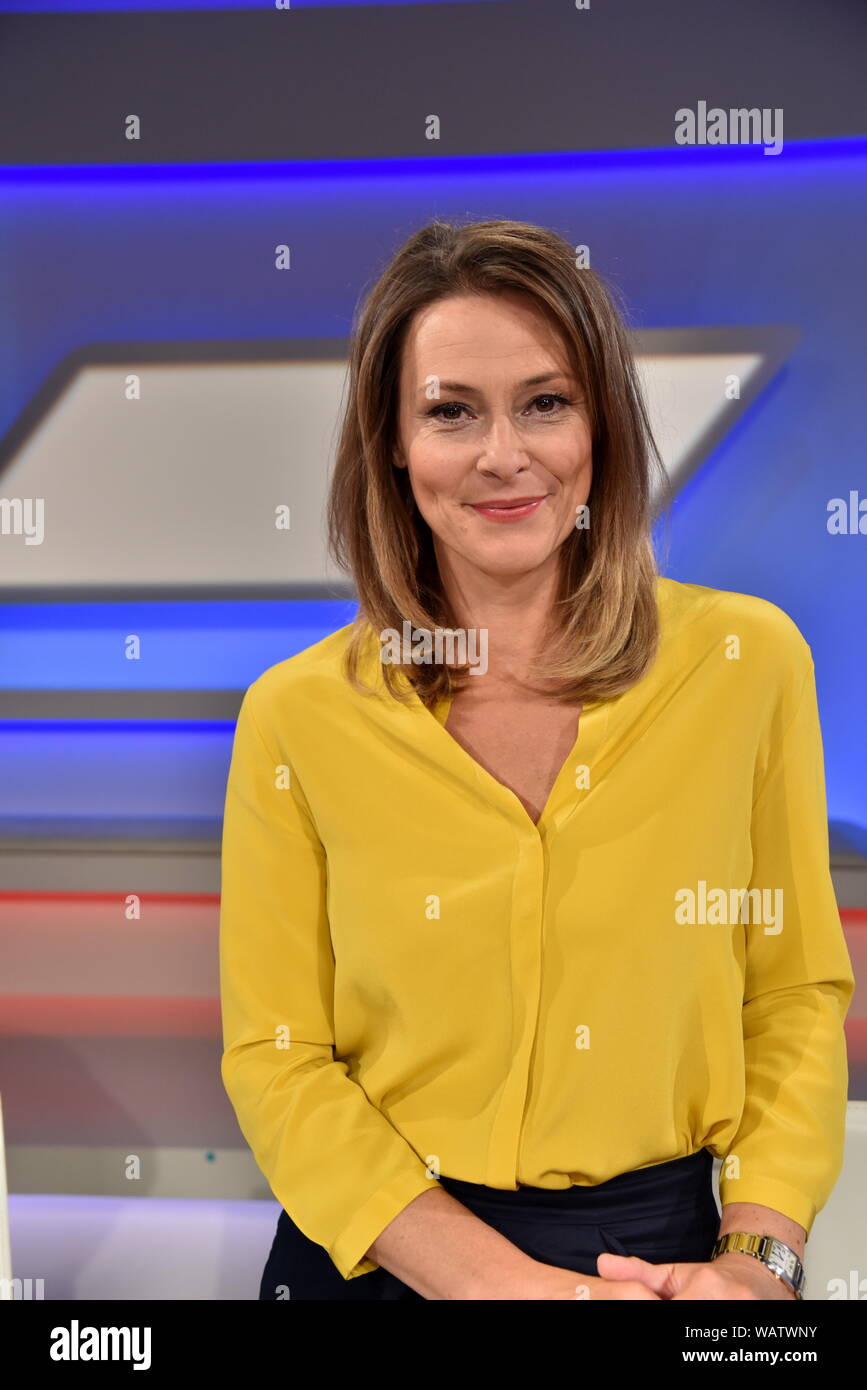 Cologne, Allemagne. Août 21, 2019. Le présentateur Anja Reschke est l'invité de l'ARD talk show ' Maischberger . La semaine : Horst Galuschka de crédit '/dpa/Horst Galuschka dpa/Alamy Live News Banque D'Images