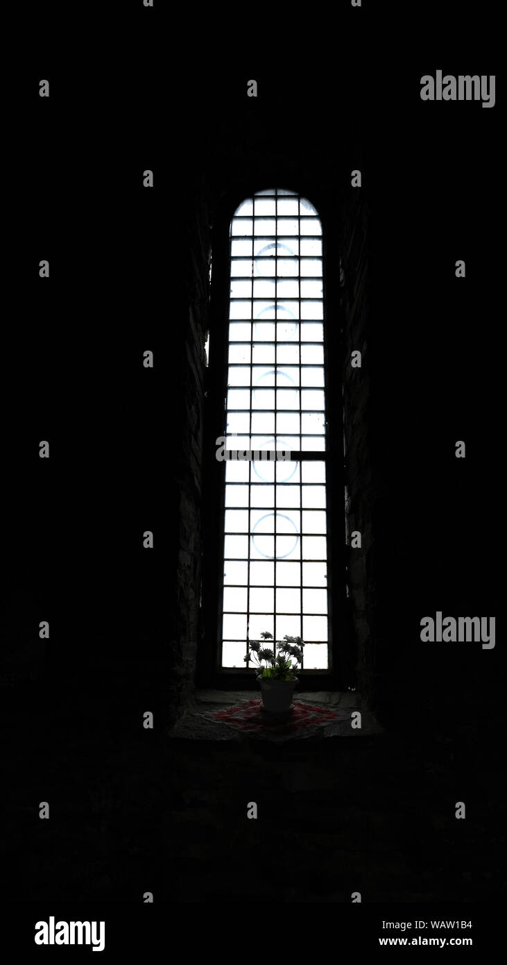 La fenêtre de Dieu dans l'église de la Sainte Mère de Dieu, la forteresse de Asen Banque D'Images