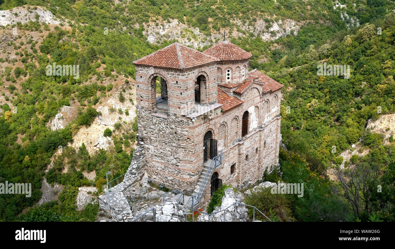 Vue d'église de la Sainte Mère de Dieu, la forteresse de Asen Banque D'Images