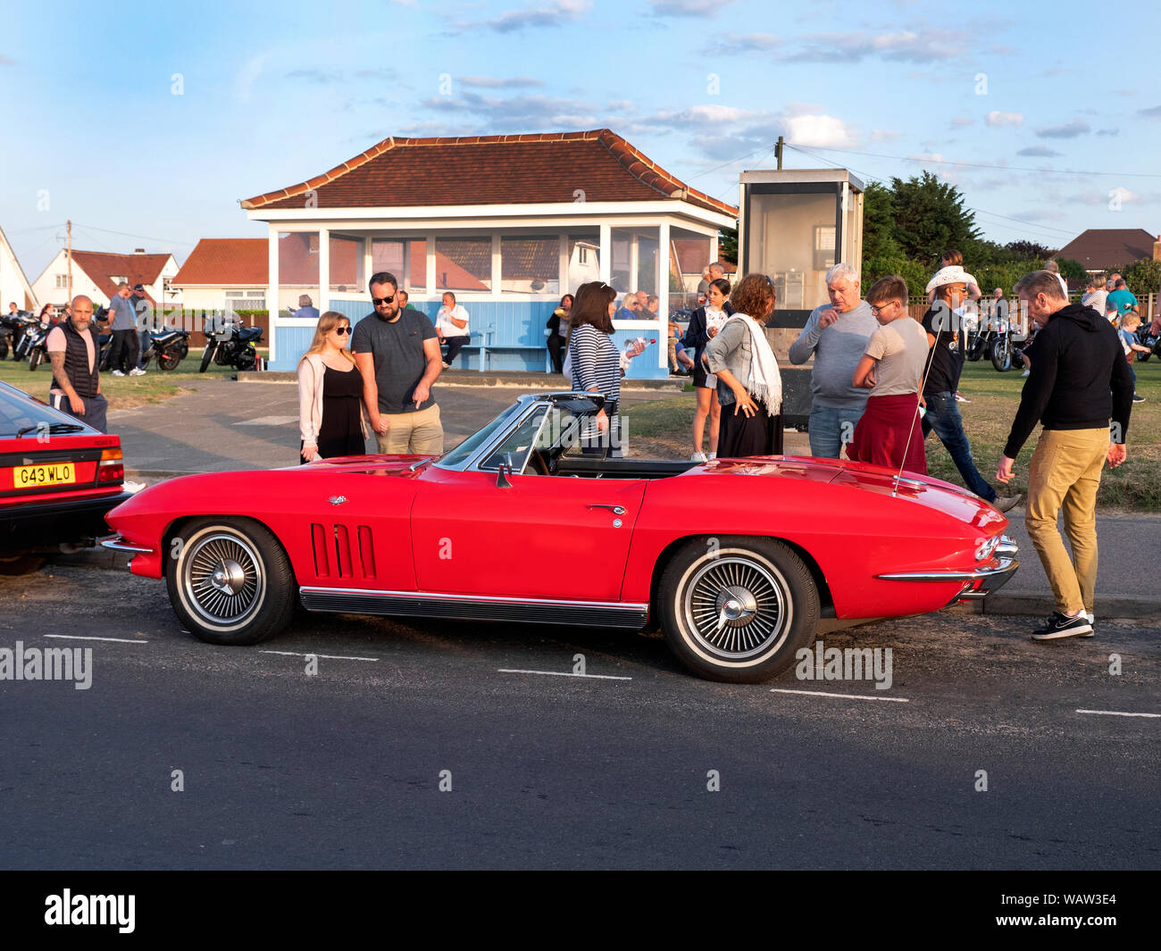 Classic & Chips Classic Car Show à Minnis Bay Kent Banque D'Images