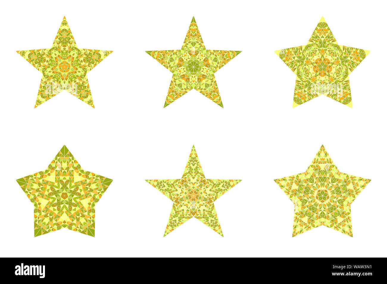 Abstract star en mosaïque - collection de modèles géométriques géométriques ornementales dessins elementss vecteur polygonale Illustration de Vecteur