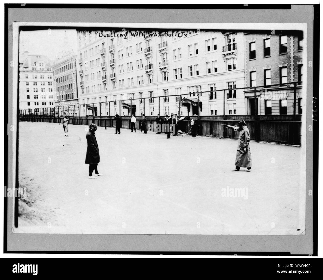 Le duel avec balles de cire Banque D'Images