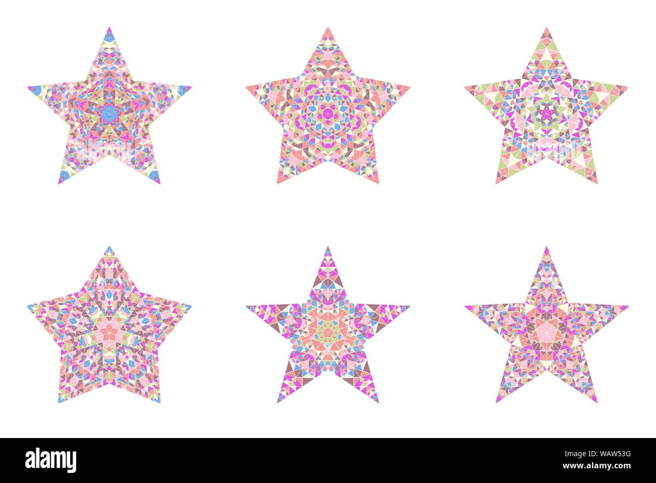 Triangle isolé star collection - géométriques polygonales d'ornement géométrique Dessins vectoriels avec elementss triangles mosaïque Illustration de Vecteur
