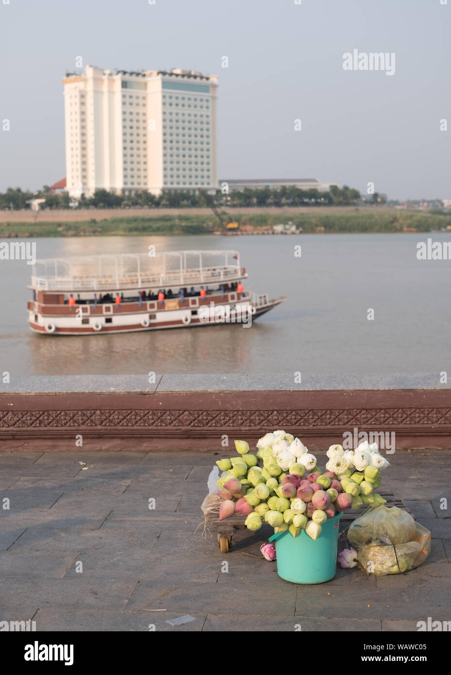 Phnom Penh Riverside Banque D'Images